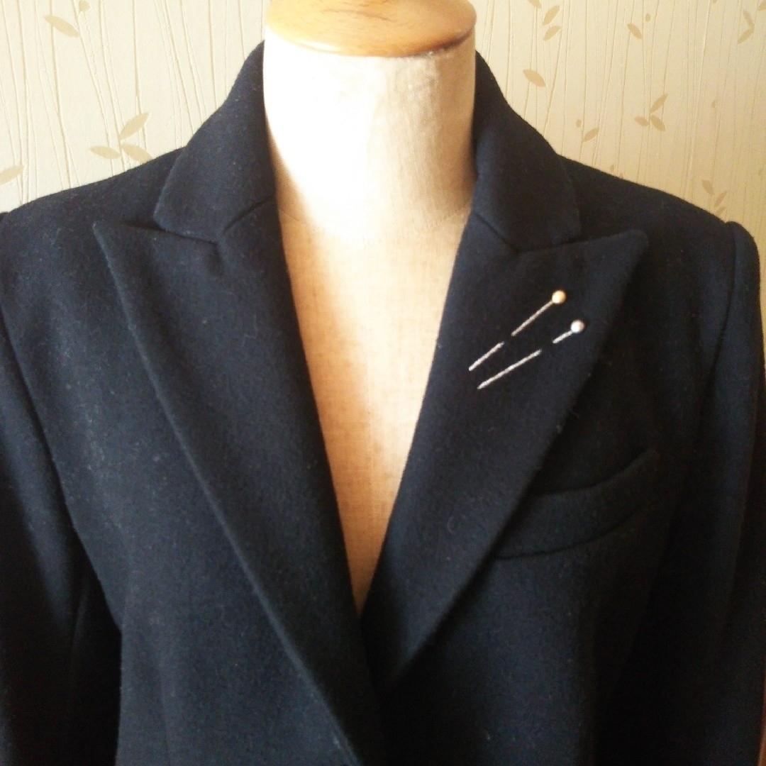 ジャンポール・ゴルチエ 黒 まち針刺繍 ロングコート