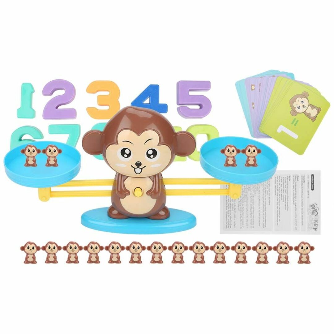 【色: ブラウン】TOPINCN 猿 天秤 おもちゃ バランスゲーム 感覚教育