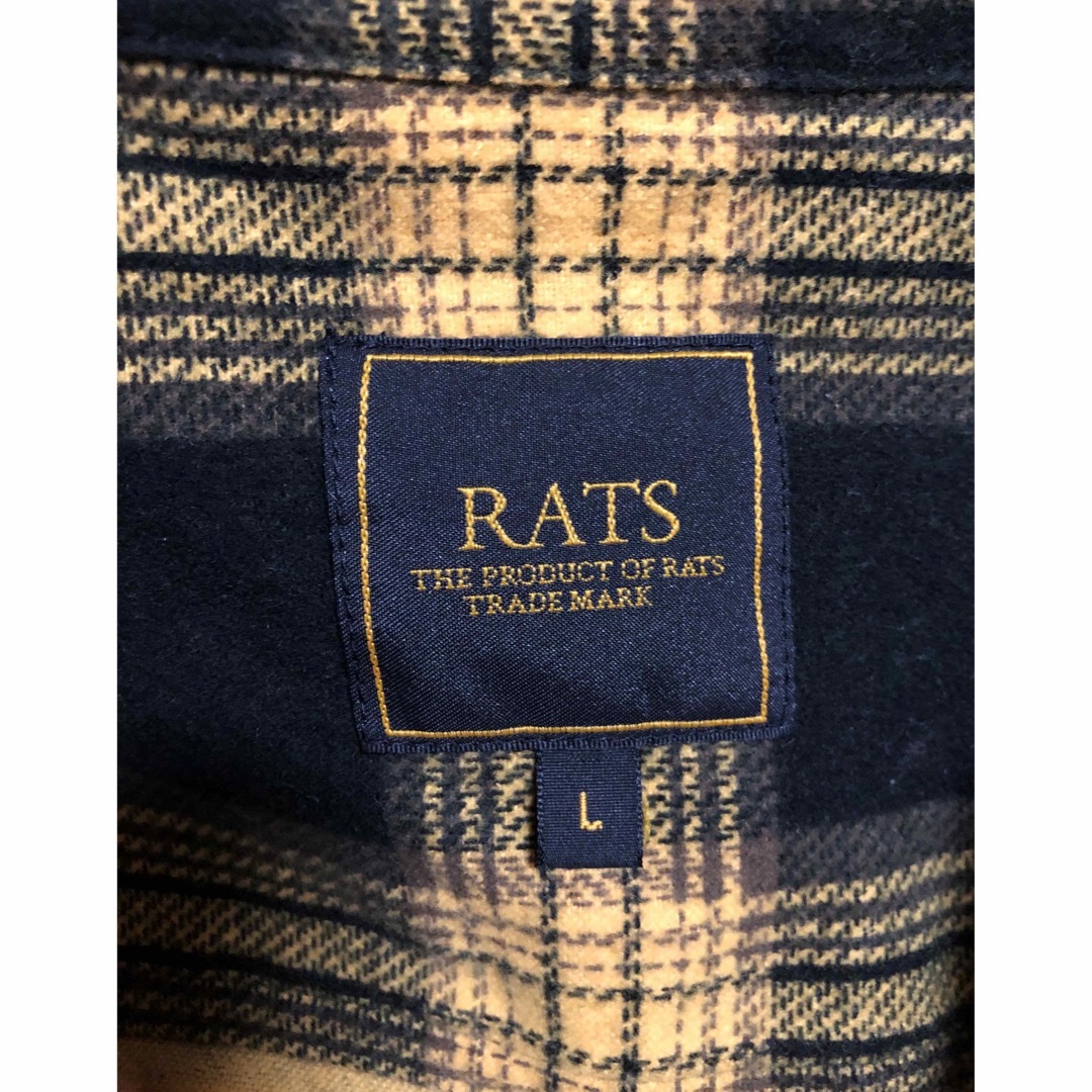 RATS  プリントフランネル チェックシャツ