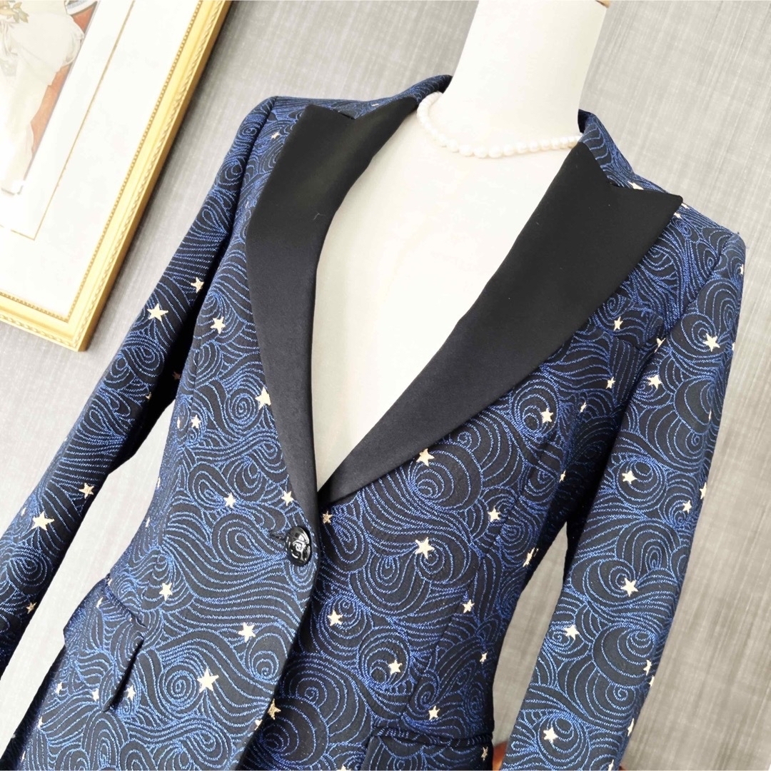 新品　ESCADA エスカーダ  総刺繍　夜空　スター　星空　ジャケット