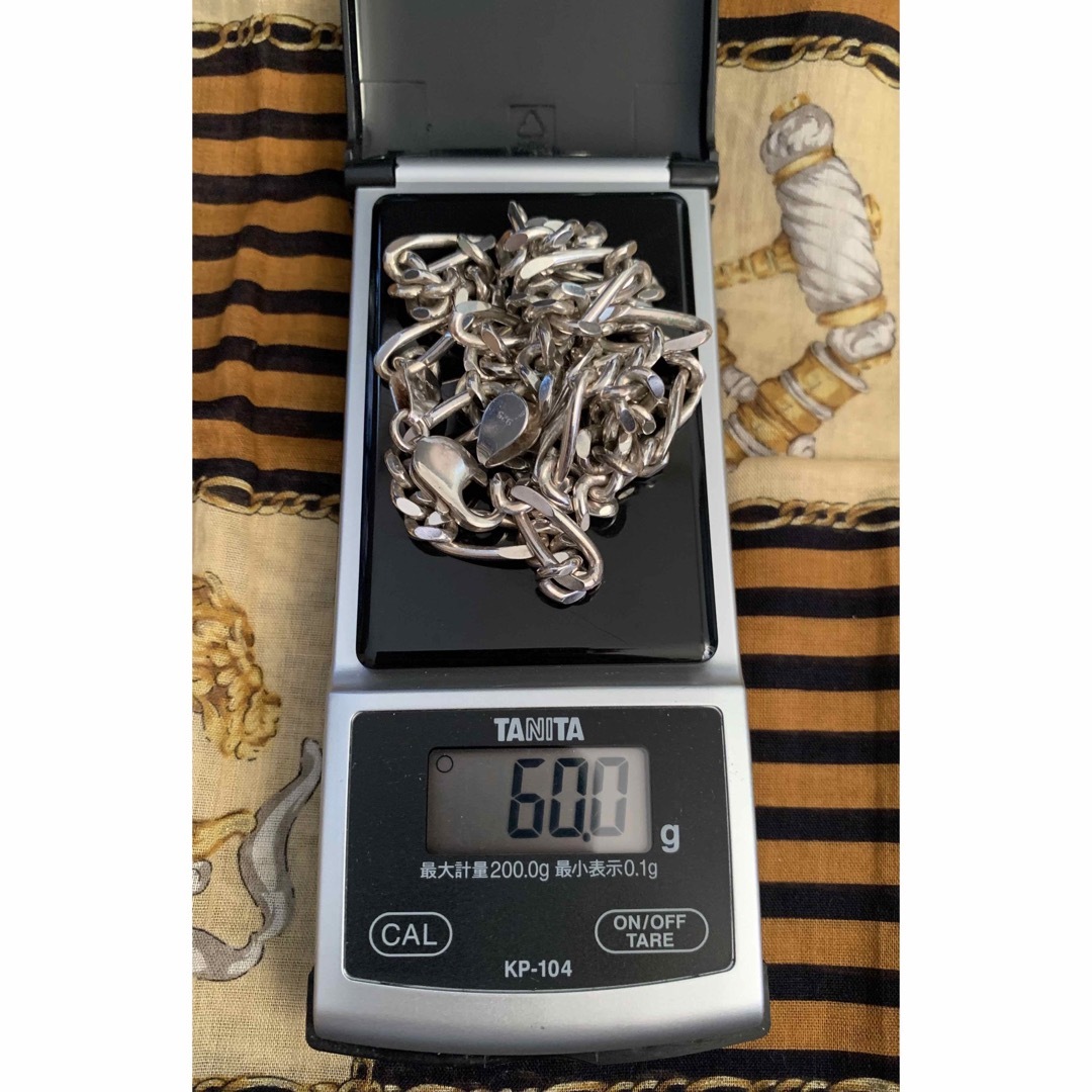 フィガロチェーン シルバー925 太さ6.5mm 全長59.5cm-
