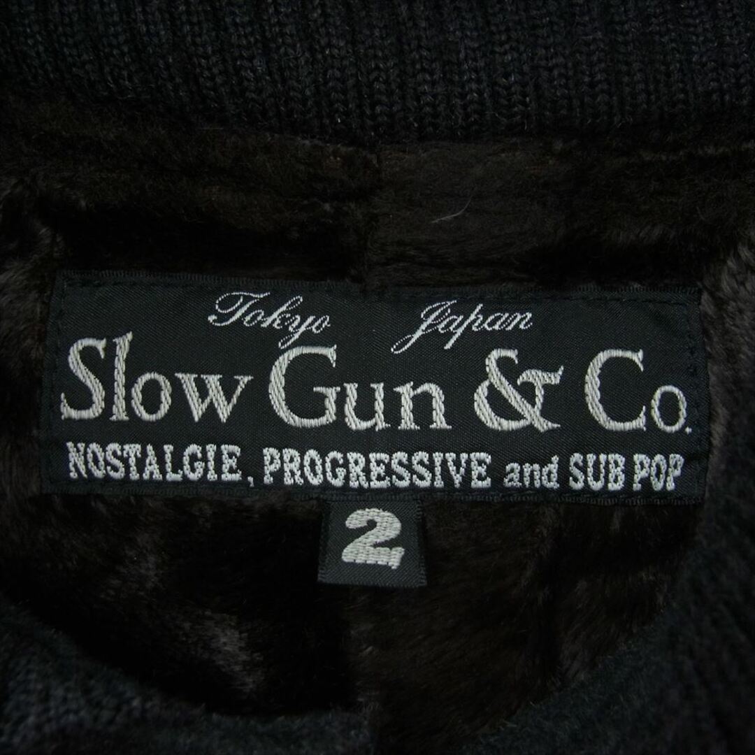 SlowGun(スロウガン)のslowgun スロウガン スタジャン 大人のスタジャン 袖レザー切替 裏ボア スタジアムジャケット ブラック系 2【中古】 メンズのジャケット/アウター(その他)の商品写真