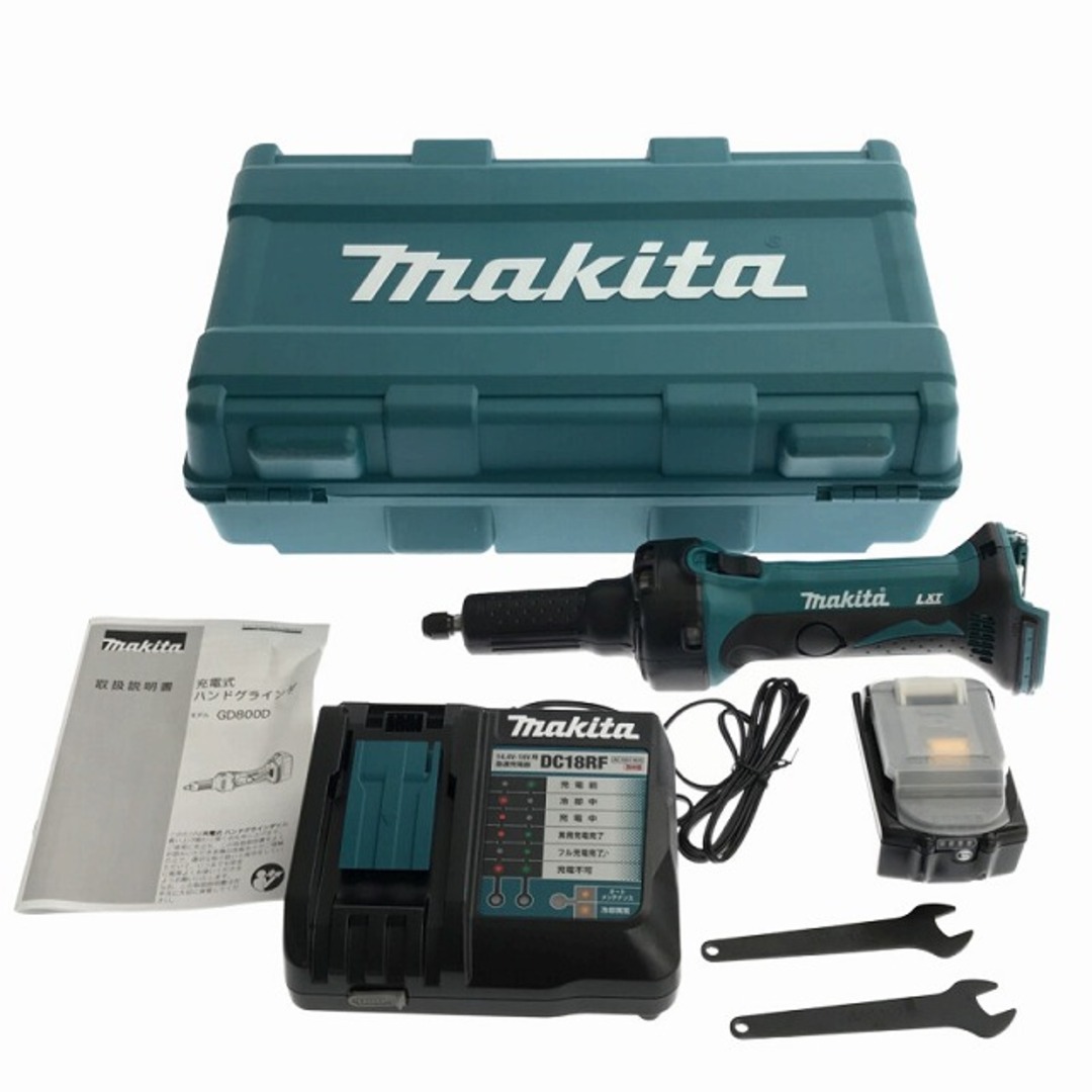 ☆未使用品☆makita マキタ 充電式ハンドグラインダ GD800DRG バッテリ1個(18V6.0Ah) 充電器 ケース付き 製造年月日2022/11 80529