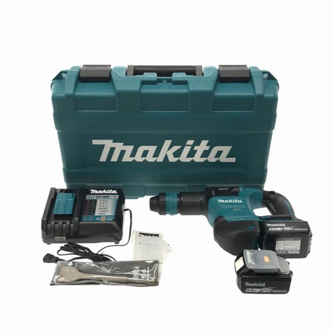 ☆未使用品☆ makita マキタ 18V 電動ケレン HK180DRGX バッテリー2個(18V 6.0Ah)充電器+ケース 六角シャンク チッパー タイルはがし 80530