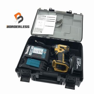 マキタ(Makita)の☆中古品☆makita マキタ 18V 充電式インパクトドライバー TD173D 黄/イエロー バッテリー1個(18V 3.0Ah) 充電器 ケース付 80629(工具)