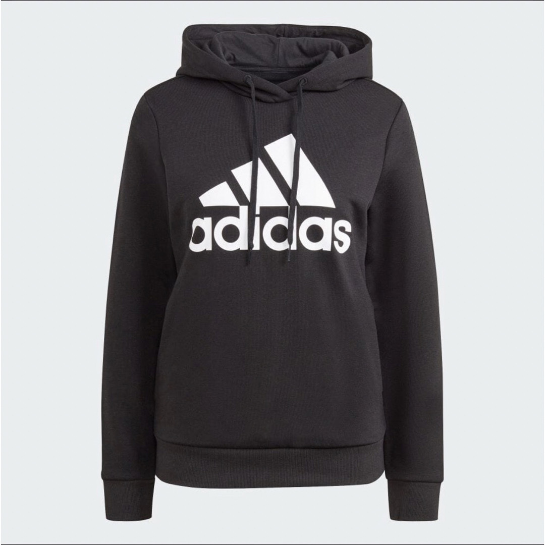 adidas(アディダス)のアディダスエッセンシャルズ ロゴ フリースパーカー GL0653ブラック　  レディースのトップス(パーカー)の商品写真