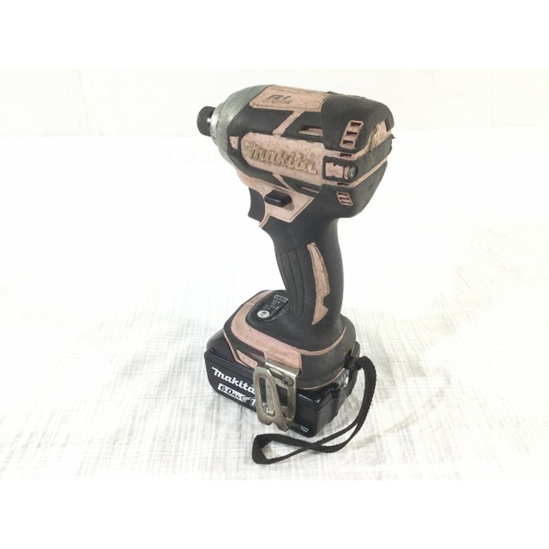 Makita(マキタ)の☆中古品☆makita マキタ 18V 充電式インパクトドライバー TD148D ピンク バッテリー2個(6.0Ah 5.0Ah) 充電器 ケース付 コードレス 81038 自動車/バイクのバイク(工具)の商品写真