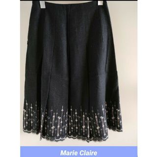 マリクレール(Marie Claire)の新品★【MarieClaireForum】マリクレールフォーラム　刺繍スカート(ひざ丈スカート)