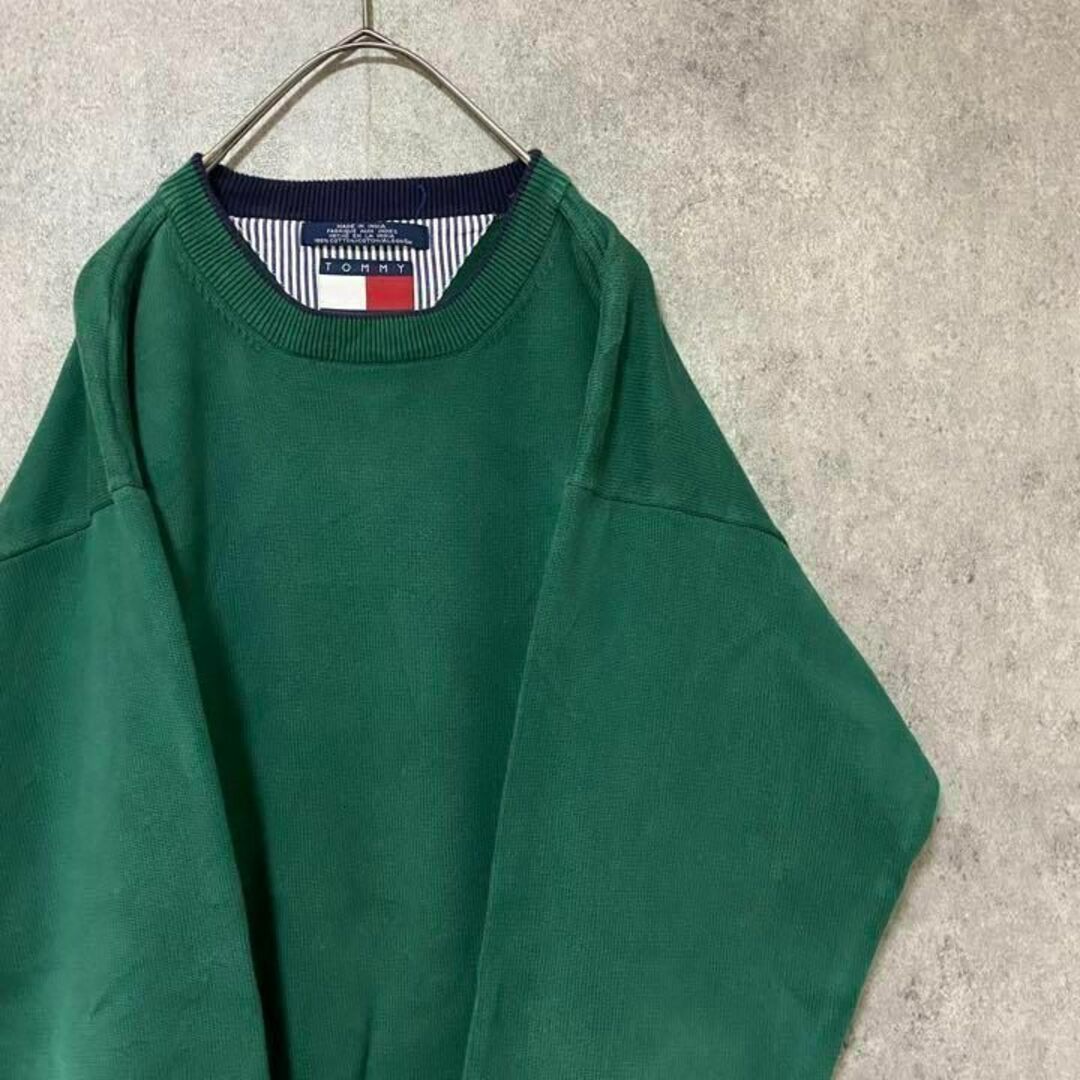TOMMY HILFIGER - 90s トミーヒルフィガー コットンニット 緑 メンズL ...