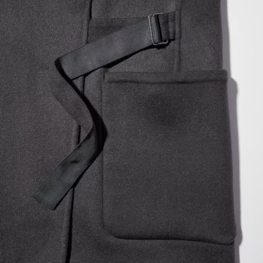 UNIQLO(ユニクロ)の【完売品】新品　ユニクロ　＋j   カシミヤブレンド ノーカラーコート　S 黒色 レディースのジャケット/アウター(ロングコート)の商品写真