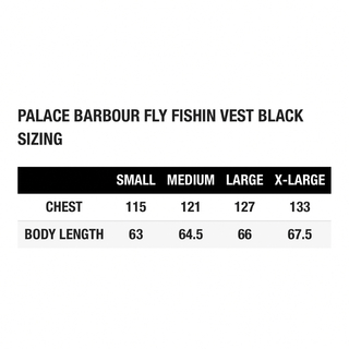 palace Barbour fly fishin vest XL