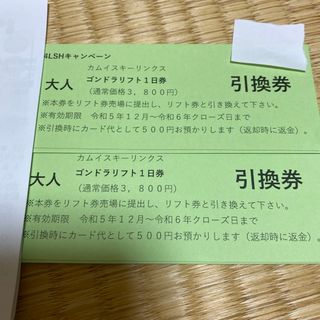 マサ986様専用☆カムイスキーリンクス　リフト券　1日券(スキー場)