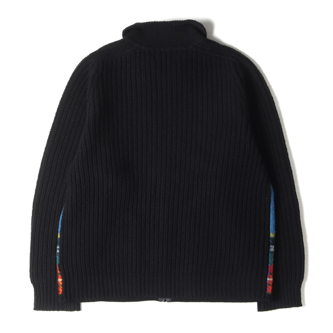 Supreme Plaid Front Zip Sweater 黒 L