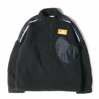 OFF-WHITE オフホワイト ジャケット サイズ:M ハーフジップ プルオーバー フリース ジャケット Logo Plaque Pullover 19AW ブラック 黒 アウター ブルゾン シンプル カジュアル ブランド【メンズ】