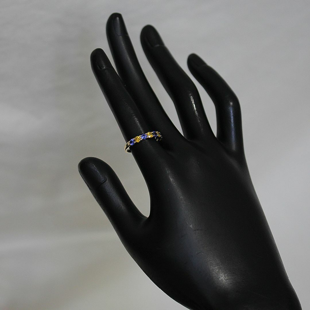 イエローダイヤ 0.45ct 青石 0.7ct リング 11号 K18YG 指輪 レディースのアクセサリー(リング(指輪))の商品写真