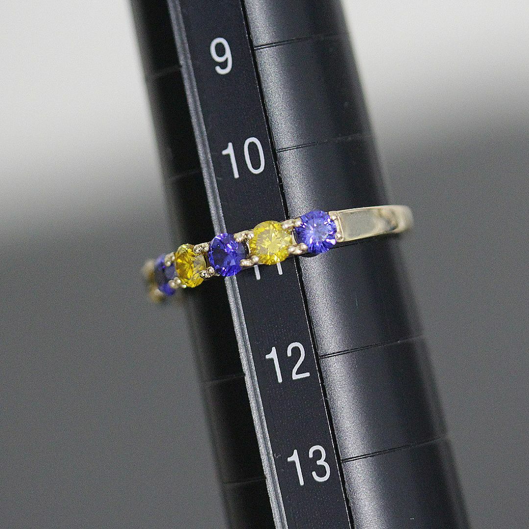 イエローダイヤ 0.45ct 青石 0.7ct リング 11号 K18YG 指輪 レディースのアクセサリー(リング(指輪))の商品写真