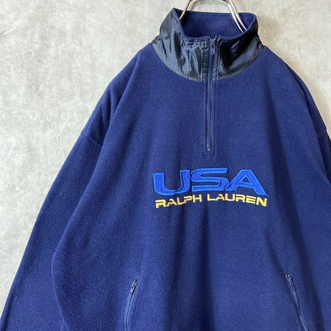 人気ハーフジップ】POLO SPORTラルフローレンフリース刺繍ロゴM - www