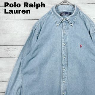 ポロラルフローレン(POLO RALPH LAUREN)の6Y①US古着ポロラルフローレン デニムBD長袖シャツ ポニー刺繍メンズ古着(シャツ)