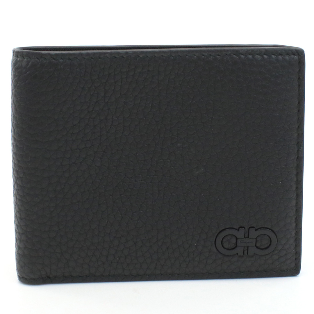 CALFカーフカラーFERRAGAMO フェラガモ 66-A072 二折財布 ブラック メンズ