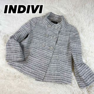 INDIVI - インディヴィ テーラードジャケット ミドル丈 総裏地 ...