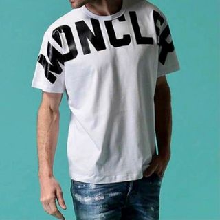 モンクレール(MONCLER)の★定価42,900円★MONCLER ロゴ Tシャツ Ｓ　ホワイト モンクレール(Tシャツ/カットソー(半袖/袖なし))