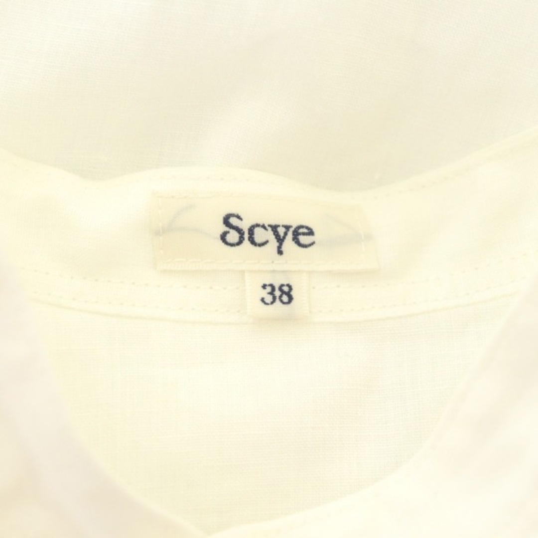 Scye(サイ)のサイ SCYE リネン高密度タックシャツ ブラウス 長袖 38 白 ホワイト レディースのトップス(シャツ/ブラウス(長袖/七分))の商品写真