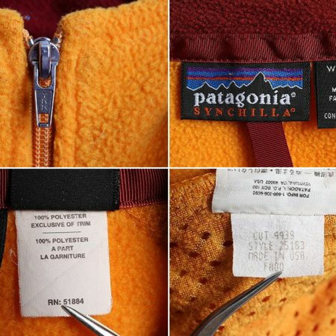 patagonia(パタゴニア)の00s USA製 パタゴニア シンチラ フリースベスト L マンゴー フルジップ レディースのトップス(ベスト/ジレ)の商品写真