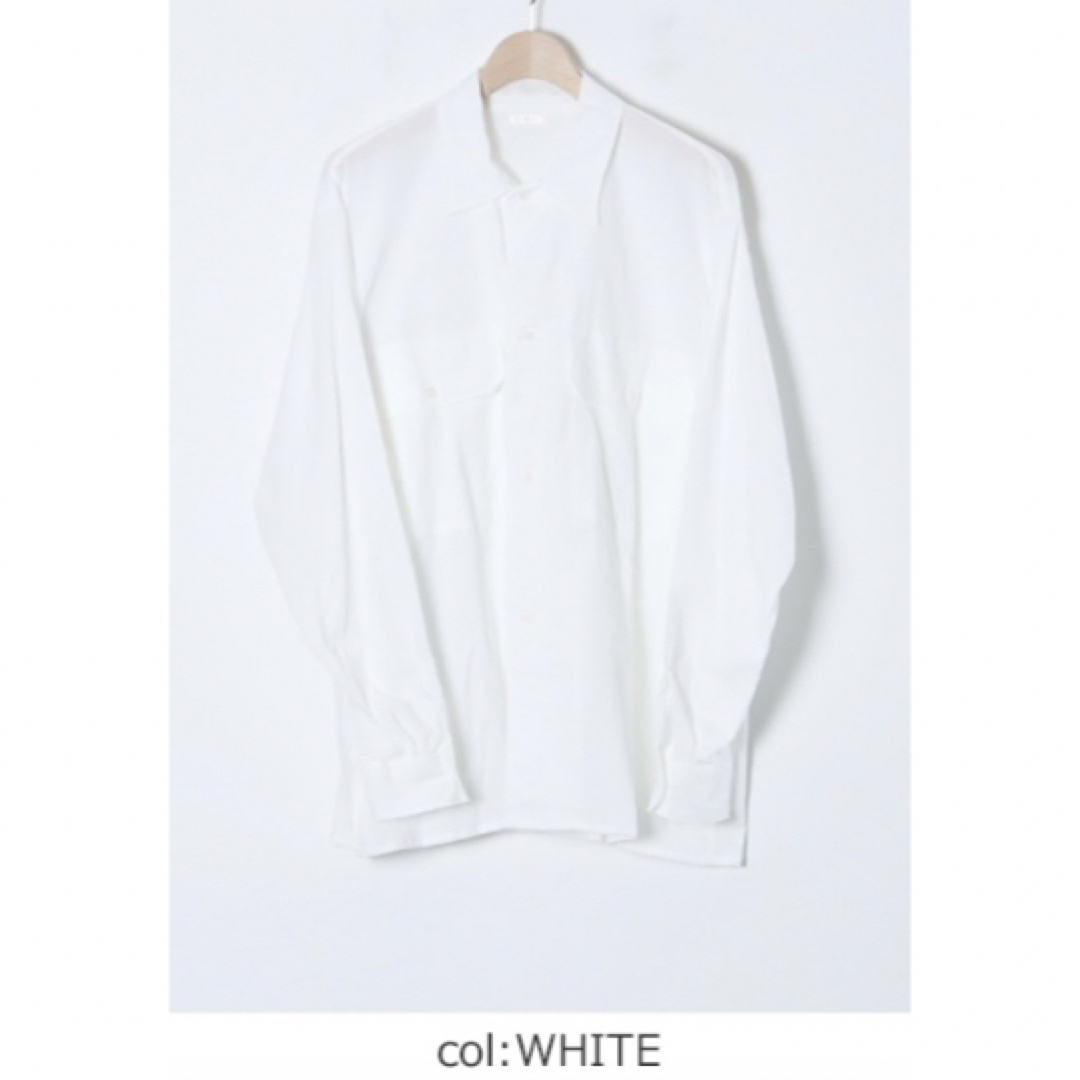 COMOLI 22ss 空紡オックス C.P.Oシャツ ホワイト　サイズ3トップス
