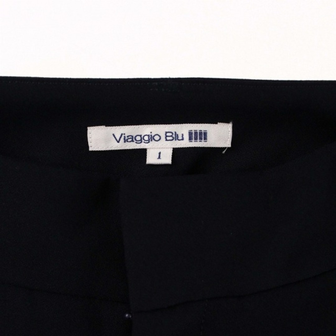 VIAGGIO BLU(ビアッジョブルー)のViaggio Blu サテンサイドラインパンツ ワイドパンツ 1 S 紺 レディースのパンツ(その他)の商品写真