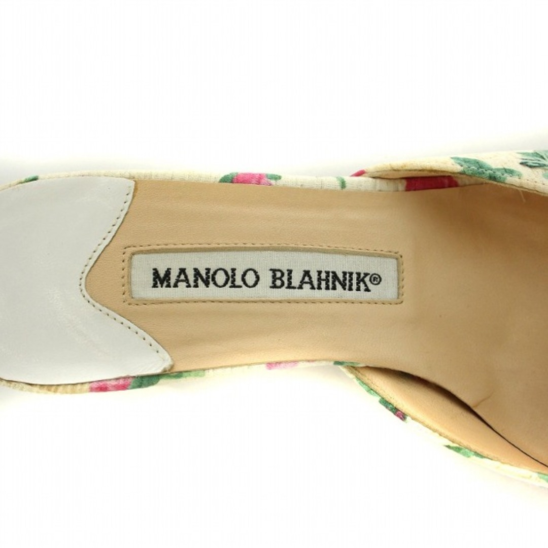 MANOLO BLAHNIK - マノロブラニク パンプス サテン 花柄 総柄 刺繍