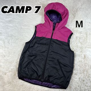 美品【CAMP7】キャンプセブン　中綿ベスト　リバーシブルベスト　大きめ　M