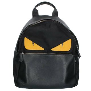 FENDI フェンディ ポリアミド レザー ズッカ柄 2WAY リュックサック ハンドバッグ - ブラック by