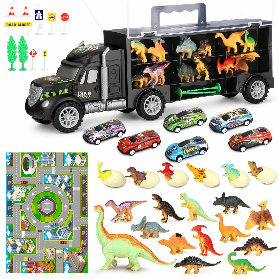 恐竜 おもちゃ 知育玩具 男の子 女の子 車セット 3 4 5 6歳誕生日プレゼ