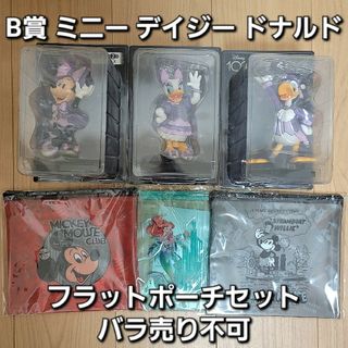 ディズニー(Disney)のディズニー100 ハッピーくじ B賞 ミニー デイジー ドナルド フラットポーチ(キャラクターグッズ)