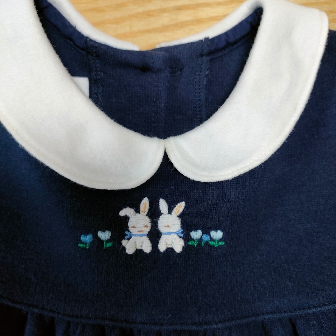 【ベビー服】familiar うさぎ刺繍入りワンピース（新品未使用）