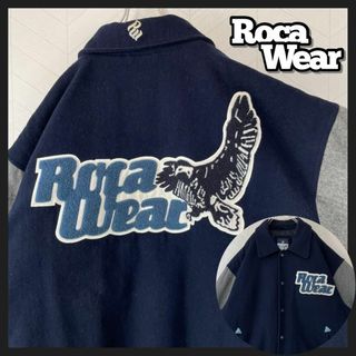 ★ROCA WEAR★ロカウェア★サテンスタジアムジャンバー★デカロゴスタジャン