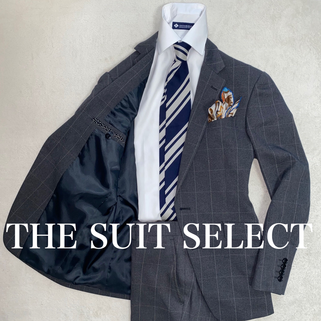 SUIT SELECT 人気の英国風チェック柄　M位　ストレッチ　オンオフ兼用