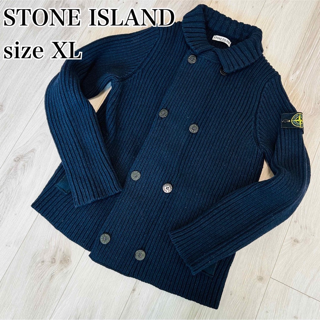 【2011aw】STONE ISLAND ニットブルゾン ダブル　XL ネイビー