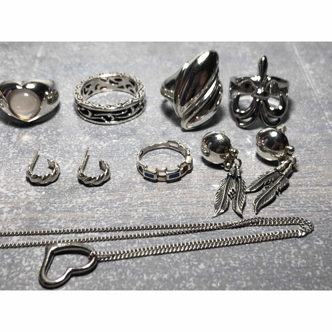 シルバーアクセサリー リング ネックレス 11点 指輪 silver 925 の通販