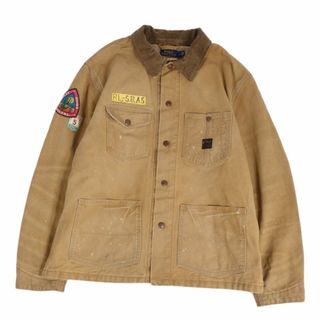 ラルフローレン(Ralph Lauren)の美品 ラルフローレン RALPH LAUREN ジャケット ダック フィールドジャケット カバーオール 襟コーデュロイ コットン ワッペン アウター メンズ L ベージュ(その他)