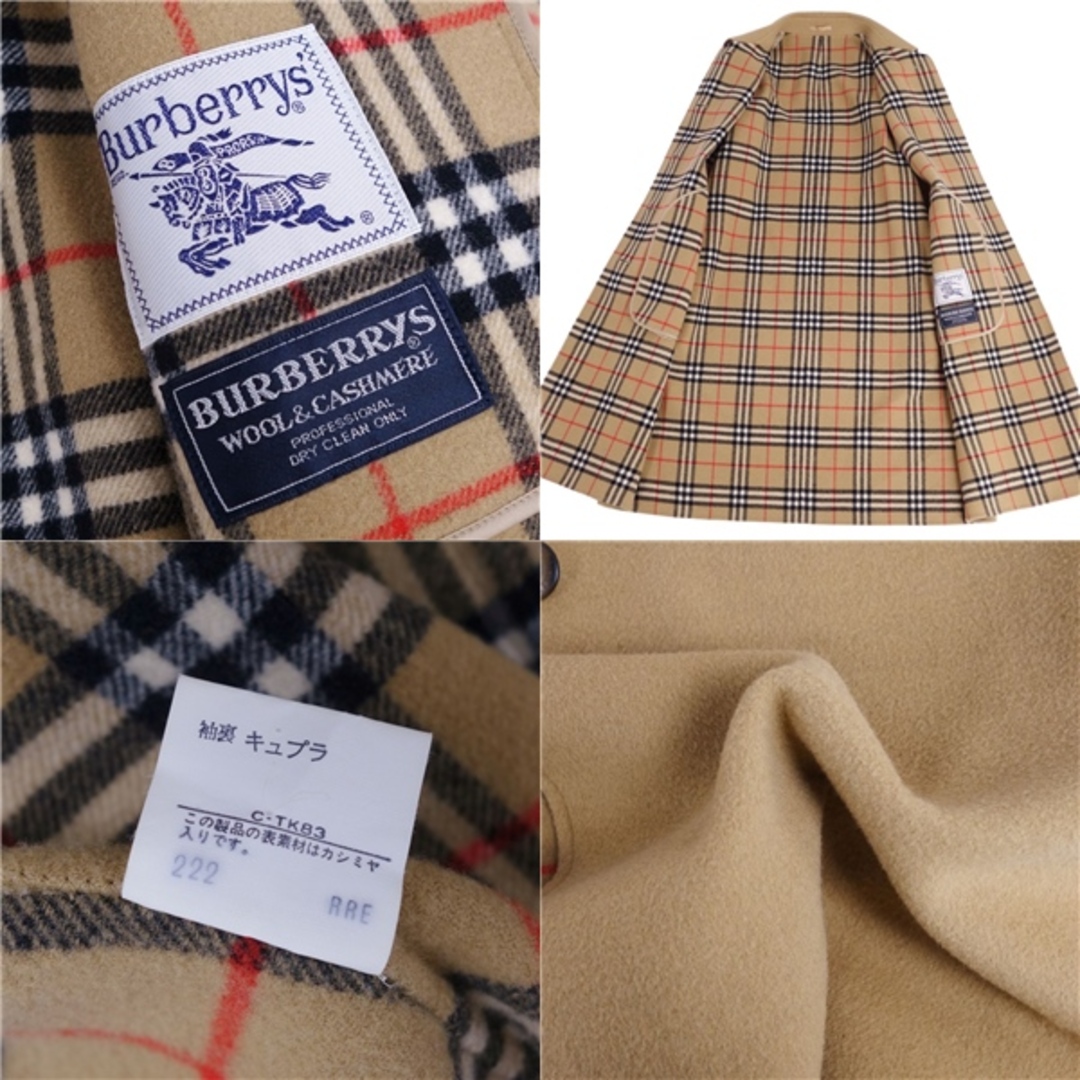 BURBERRY(バーバリー)の美品 Vintage バーバリー Burberrys コート ステンカラーコート ウール カシミヤ 裏チェック アウター レディース 7AR(S相当) ベージュ レディースのジャケット/アウター(その他)の商品写真