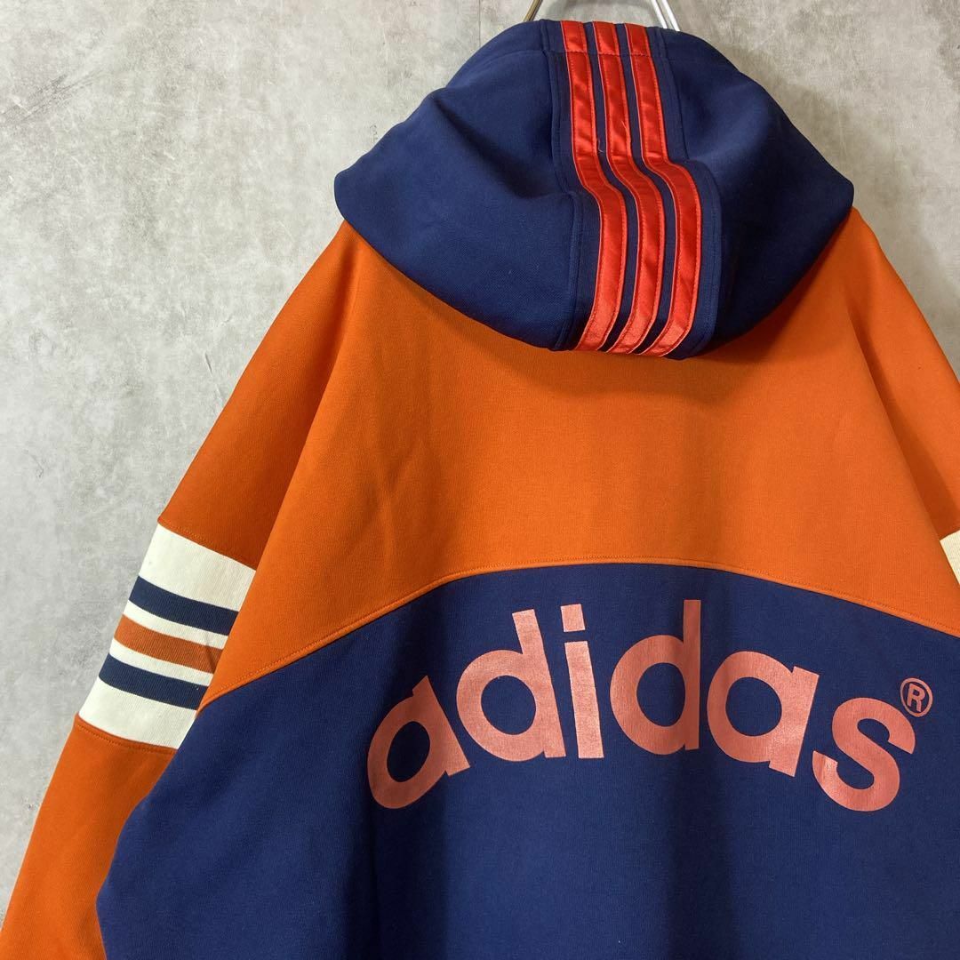 adidas - 【ハーフジップ、デサント製、背面ビックロゴ】adidas90s