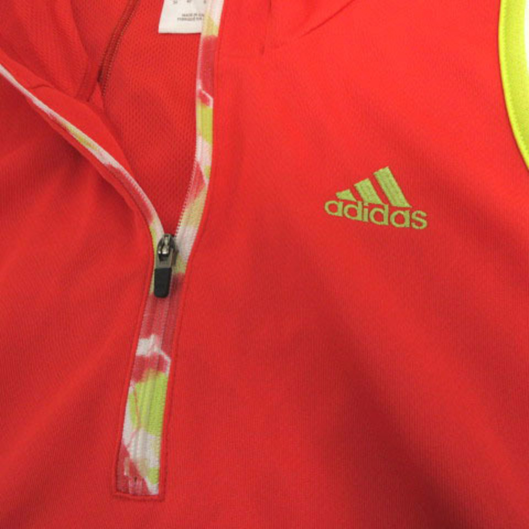 adidas(アディダス)のアディダス カットソー フーディー ハーフジップ ロゴ 赤系 黄 白 S スポーツ/アウトドアのスポーツ/アウトドア その他(その他)の商品写真