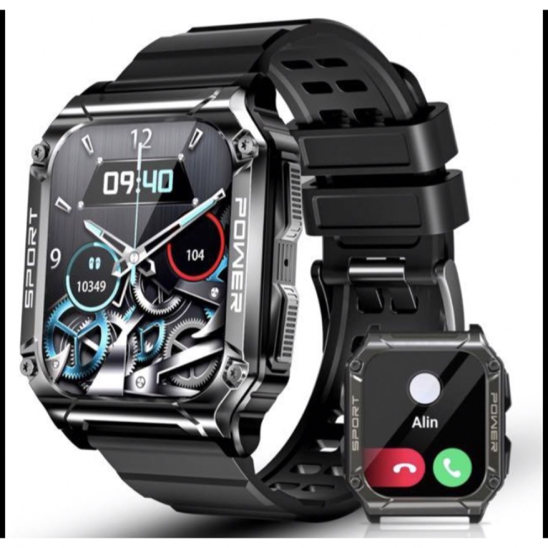 スマートウォッチ 1.95インチHD大画面400mAh長持ちバッテリー メンズの時計(腕時計(デジタル))の商品写真