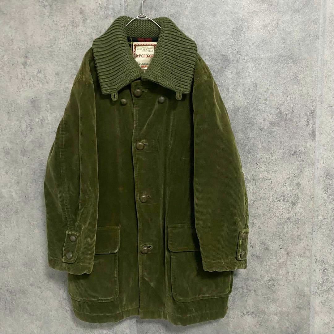 80S マックレガー コーデュロイ ジャケット メンズM 古着 深緑 個性派