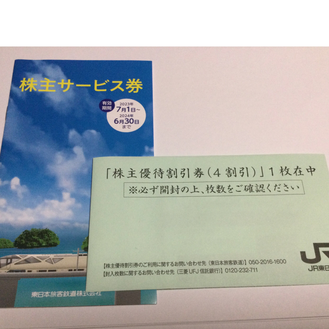 JR東日本　株主優待割引券（4割引）4枚・株主サービス券1冊 未使用品