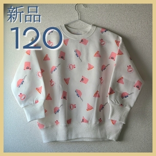 ジーユー(GU)の【新品】GU　カービィ　トレーナー　120　白　ベビー　キッズ　男女兼用(Tシャツ/カットソー)
