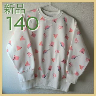 ジーユー(GU)の【新品】GU　カービィ　トレーナー　140　白　ベビー　キッズ　男女兼用(Tシャツ/カットソー)