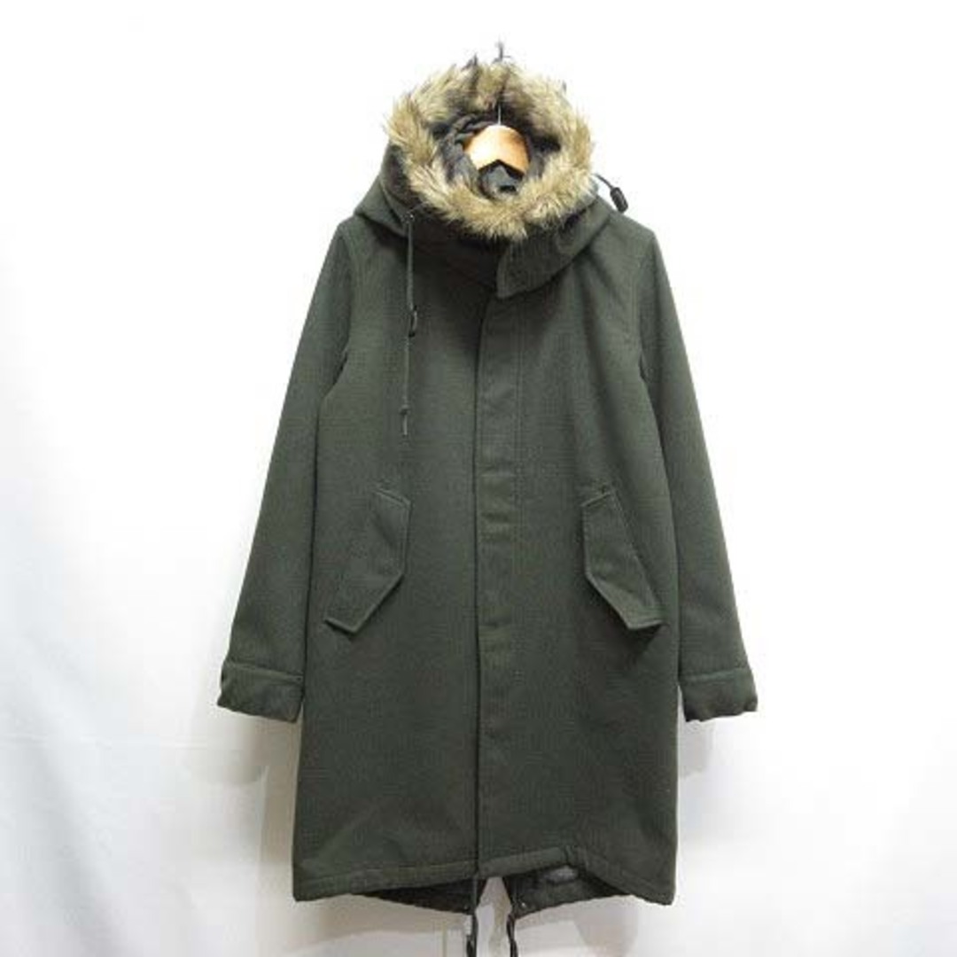 テットオム TETE HOMME 2way ロング コート 5 カーキグリーン-