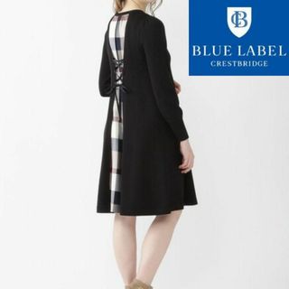 ブルーレーベルクレストブリッジ(BLUE LABEL CRESTBRIDGE)の【新品タグ付き】ブルーレーベルクレストブリッジ MIXワンピース 38 09(ロングワンピース/マキシワンピース)